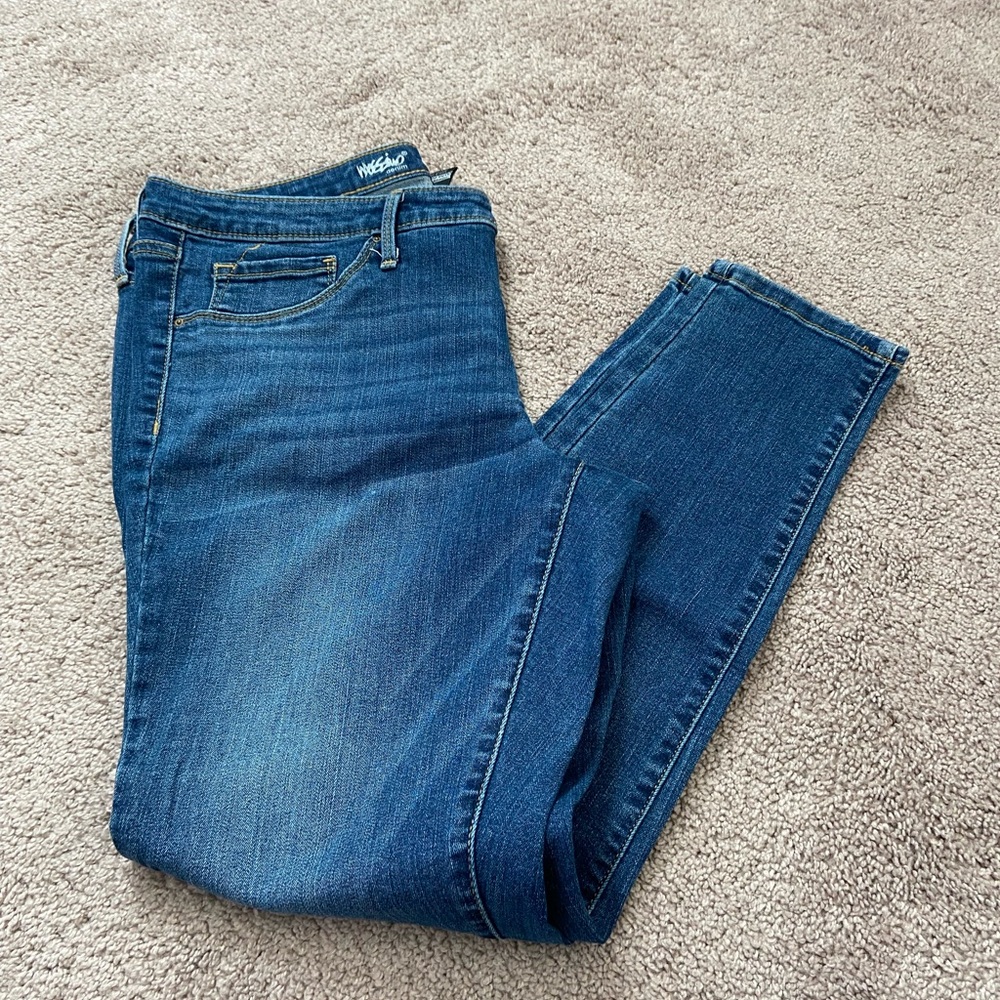 Mossimo Denim pants blue jeans Mid Rise Jeggings Size 14/32R